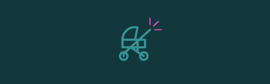An icon of a baby stroller