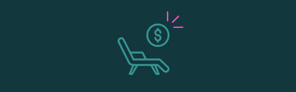 Icons of a recliner and a coin