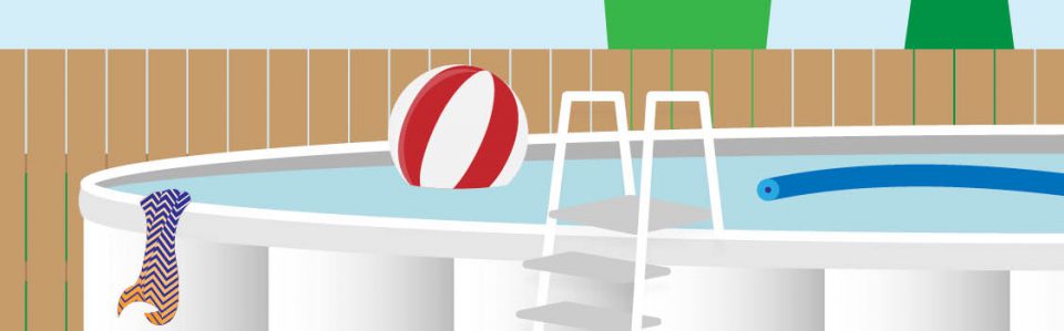 illustration of swimming pool in a backyard