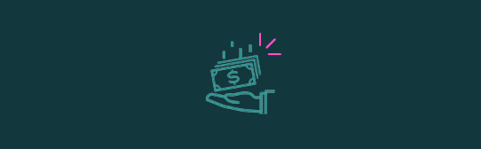 Cash falling into an open palm