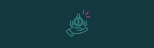 An icon of money falling into a hand