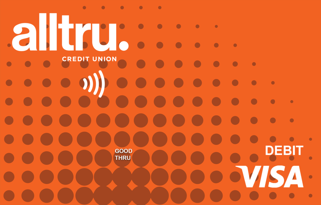 Alltru tap to pay orange Visa debit card
