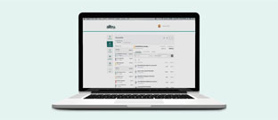 open laptop showing Alltru online banking account