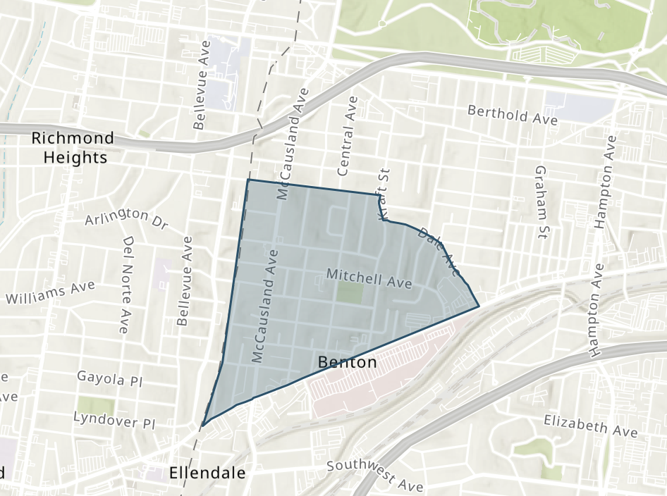 Map of Franz Park neighborhood, St. Louis