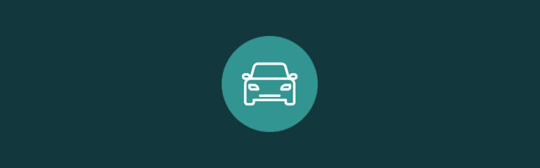 Auto loan pillar page icon header of a car inside a circle