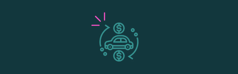 An icon of two dollar signs circling a car