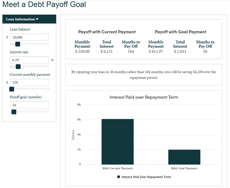Meet a Debt Payoff Goal Calculator