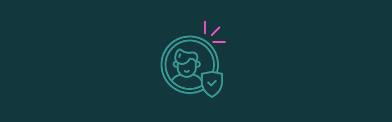 An icon of a teen inside a circle with a shield at the bottom right corner