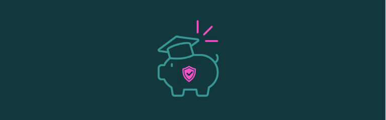An icon of a piggy bank wearing a graduation cap