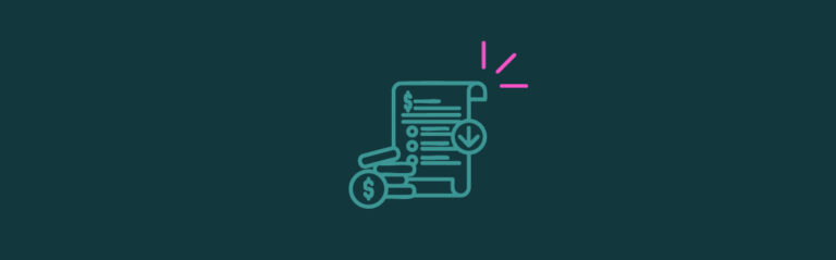 An icon of a checklist and a pile of coins