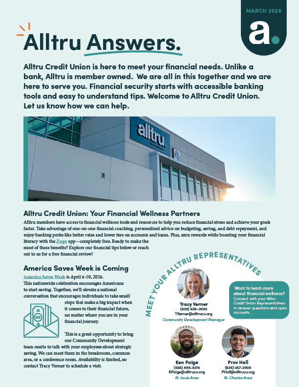 Alltru Answers newsletter March 2026 page 1