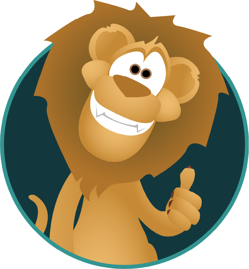 Alltru mascot Cubby in a circle