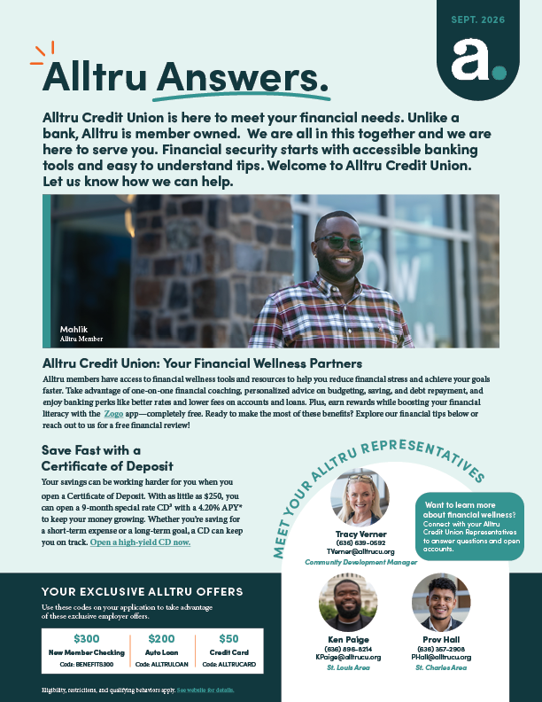 Alltru Answers Newsletter September 2026 page 1